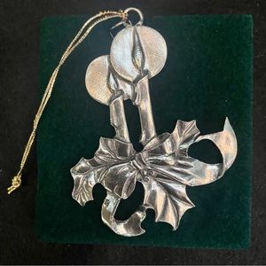 Set of 2 Seagull Pewter Candle Holiday Hanging Ornaments
